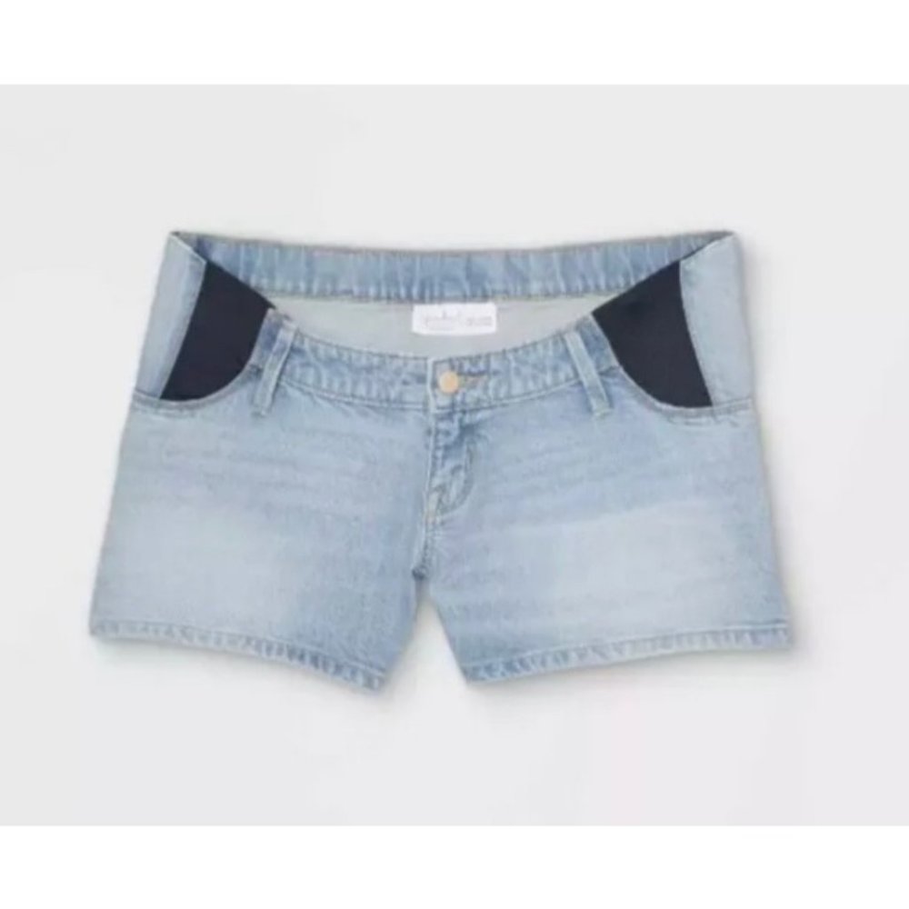 Side Panel Midi Maternity Jean Shorts size 10 Isabel Maternity by Ingrid & Isabe